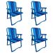 Conjunto com 4 Cadeiras de Praia Peruíbe Azul