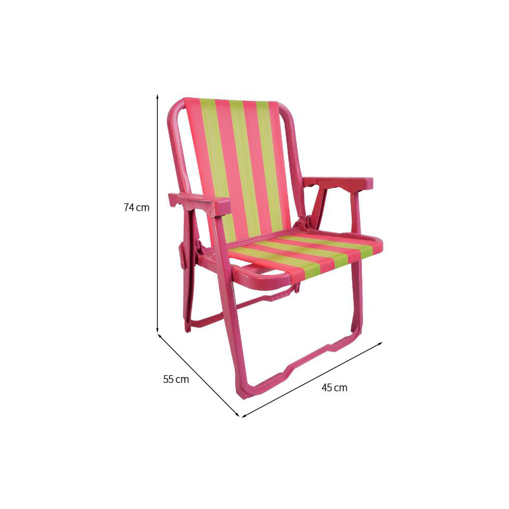 Conjunto com 4 Cadeiras de Praia Peruíbe Rosa
