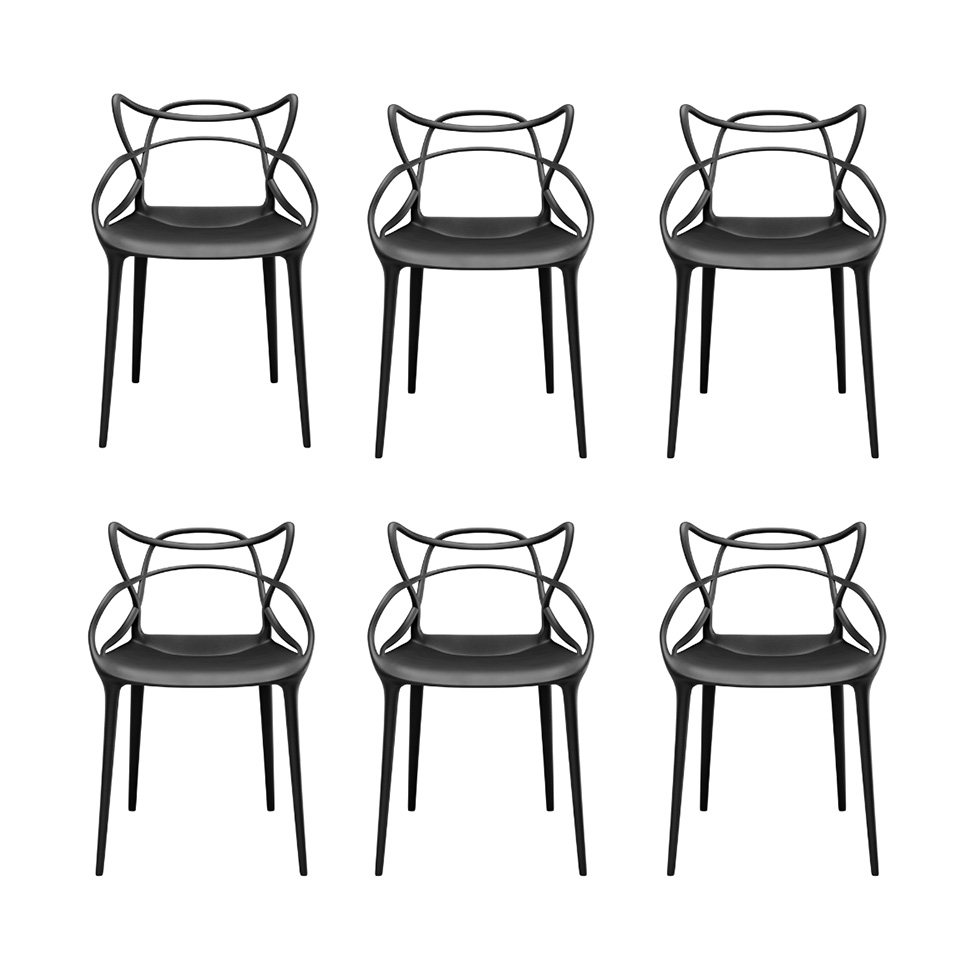 Conjunto com 6 Cadeiras Allegra Preta