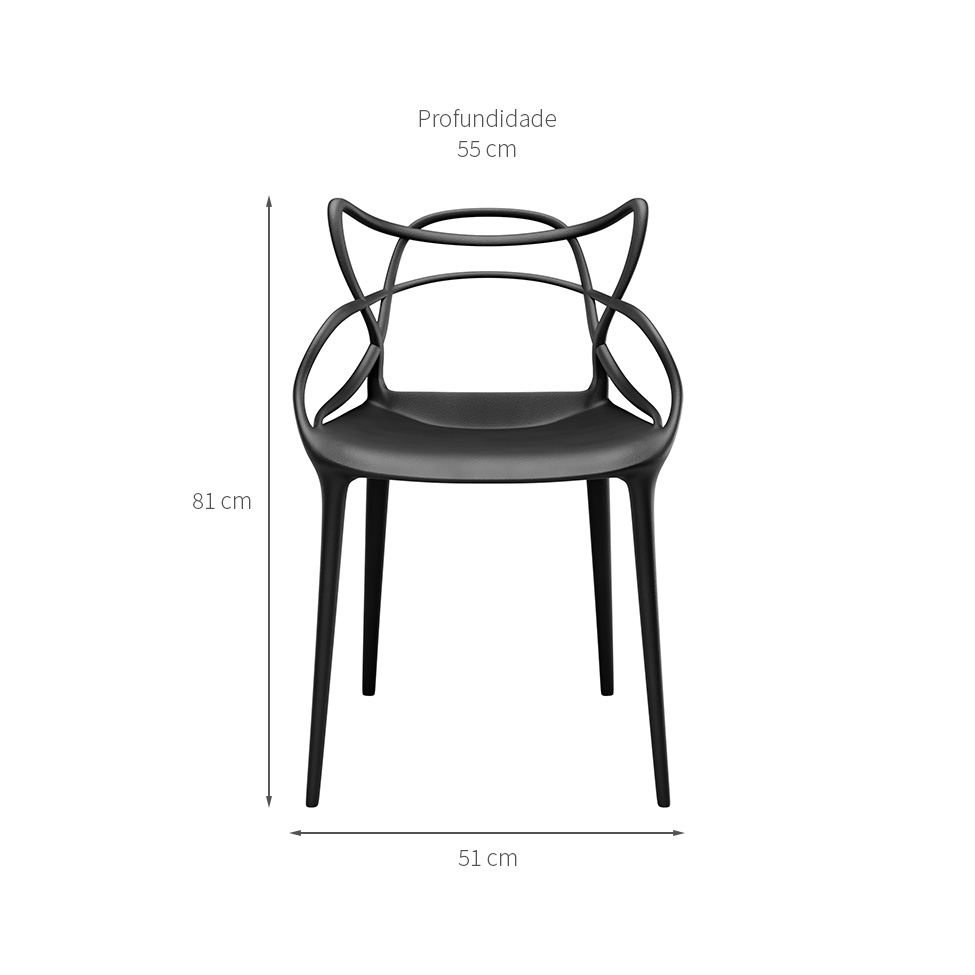 Conjunto com 6 Cadeiras Allegra Preta