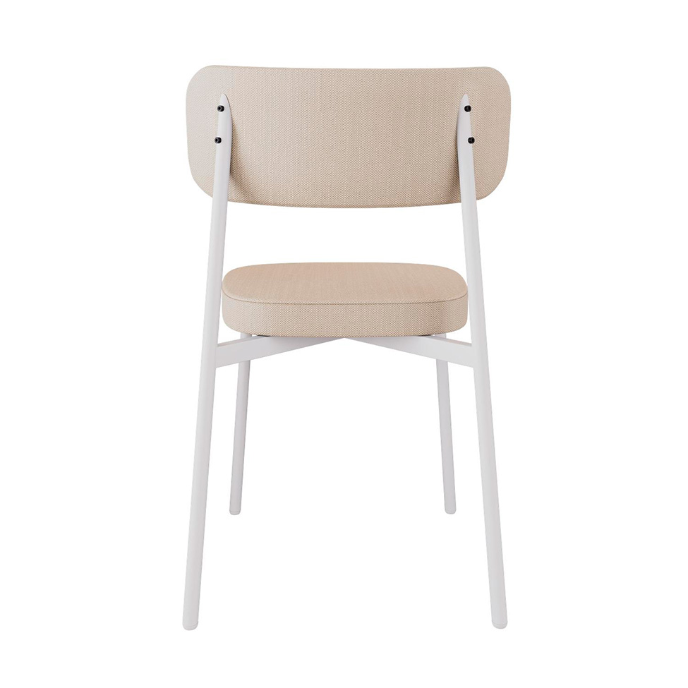 Conjunto com 6 Cadeiras Alloa Polipropileno Areia e Branco
