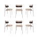 Conjunto com 6 Cadeiras Alloa Polipropileno Areia e Café