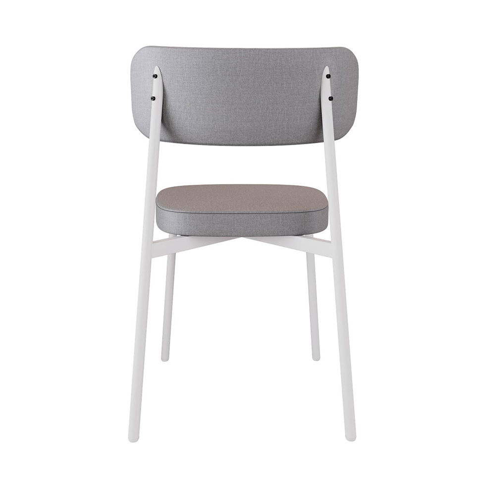 Conjunto com 6 Cadeiras Alloa Polipropileno Cinza Claro e Branco