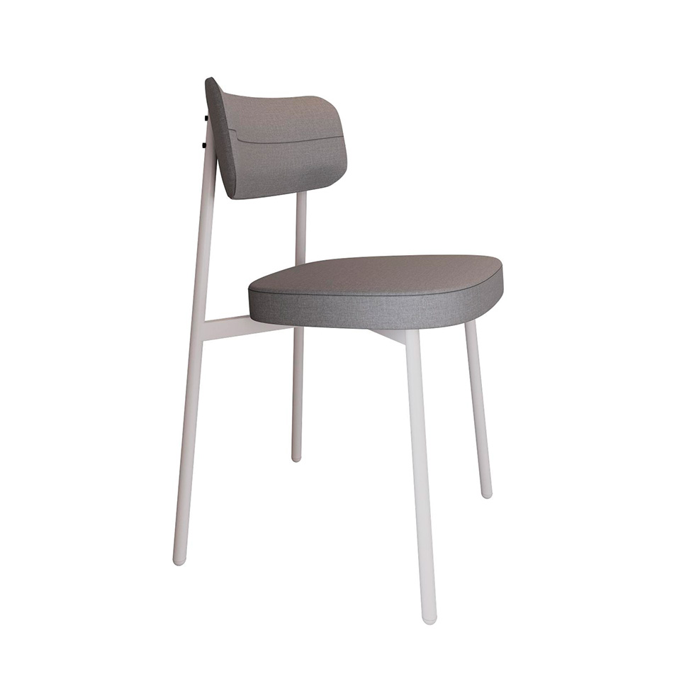 Conjunto com 6 Cadeiras Alloa Polipropileno Cinza Claro e Branco