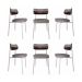 Conjunto com 6 Cadeiras Alloa Polipropileno Cinza Claro e Café