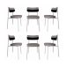 Conjunto com 6 Cadeiras Alloa Polipropileno Cinza Claro e Preto
