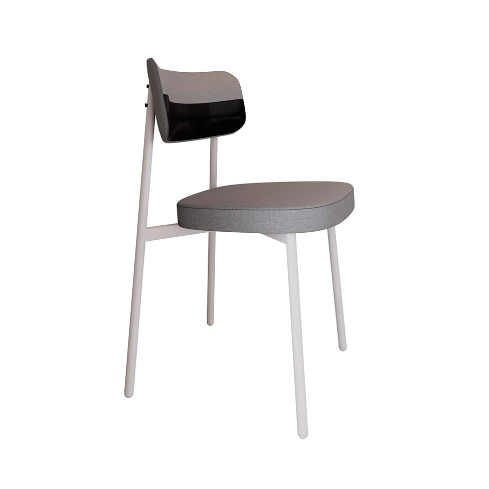 Conjunto com 6 Cadeiras Alloa Polipropileno Cinza Claro e Preto