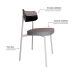 Conjunto com 6 Cadeiras Alloa Polipropileno Cinza Claro e Preto