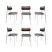 Conjunto com 6 Cadeiras Alloa Polipropileno Cinza Claro e Whisky
