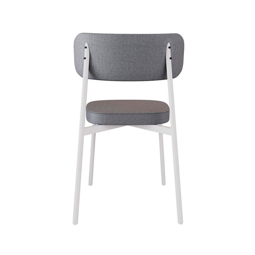Conjunto com 6 Cadeiras Alloa Polipropileno Cinza e Branco