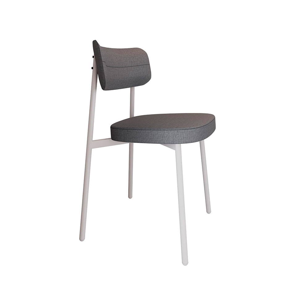 Conjunto com 6 Cadeiras Alloa Polipropileno Cinza e Branco