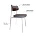 Conjunto com 6 Cadeiras Alloa Polipropileno Cinza e Café
