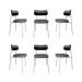 Conjunto com 6 Cadeiras Alloa Polipropileno Cinza e Preto