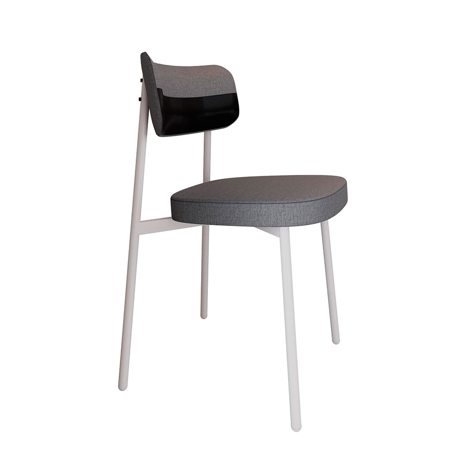 Conjunto com 6 Cadeiras Alloa Polipropileno Cinza e Preto