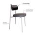 Conjunto com 6 Cadeiras Alloa Polipropileno Cinza e Preto