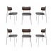 Conjunto com 6 Cadeiras Alloa Polipropileno Cinza e Whisky