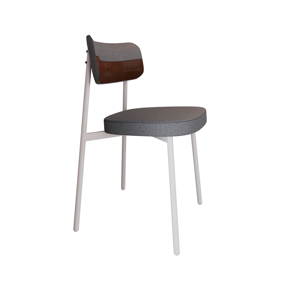 Conjunto com 6 Cadeiras Alloa Polipropileno Cinza e Whisky