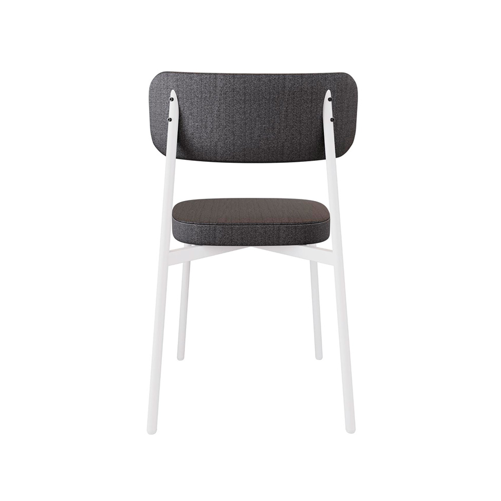 Conjunto com 6 Cadeiras Alloa Polipropileno Grafite e Branco