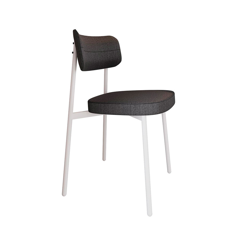 Conjunto com 6 Cadeiras Alloa Polipropileno Grafite e Branco