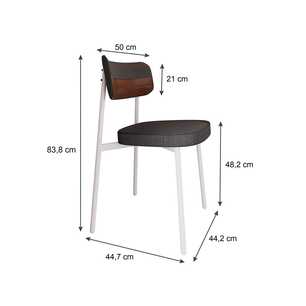 Conjunto com 6 Cadeiras Alloa Polipropileno Grafite e Whisky