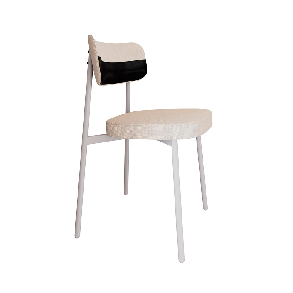 Conjunto com 6 Cadeiras Alloa Polipropileno Palha e Preto