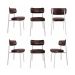 Conjunto com 6 Cadeiras Alloa Revestimento Sintético Café e Branco