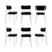 Conjunto com 6 Cadeiras Alloa Revestimento Sintético Preto e Branco
