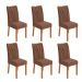Conjunto com 6 Cadeiras Apogeu Revestimento Sintético Avelã e Amêndoa