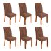 Conjunto com 6 Cadeiras Apogeu Revestimento Sintético Avelã e Frassino