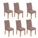 Conjunto com 6 Cadeiras Apogeu Suede Bege e Amêndoa