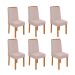 Conjunto com 6 Cadeiras Astrid Bouclé Bege e Amêndoa