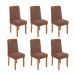 Conjunto com 6 Cadeiras Astrid Revestimento Sintético Avelã e Amêndoa