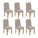 Conjunto com 6 Cadeiras Astrid Veludo Capuccino e Amêndoa