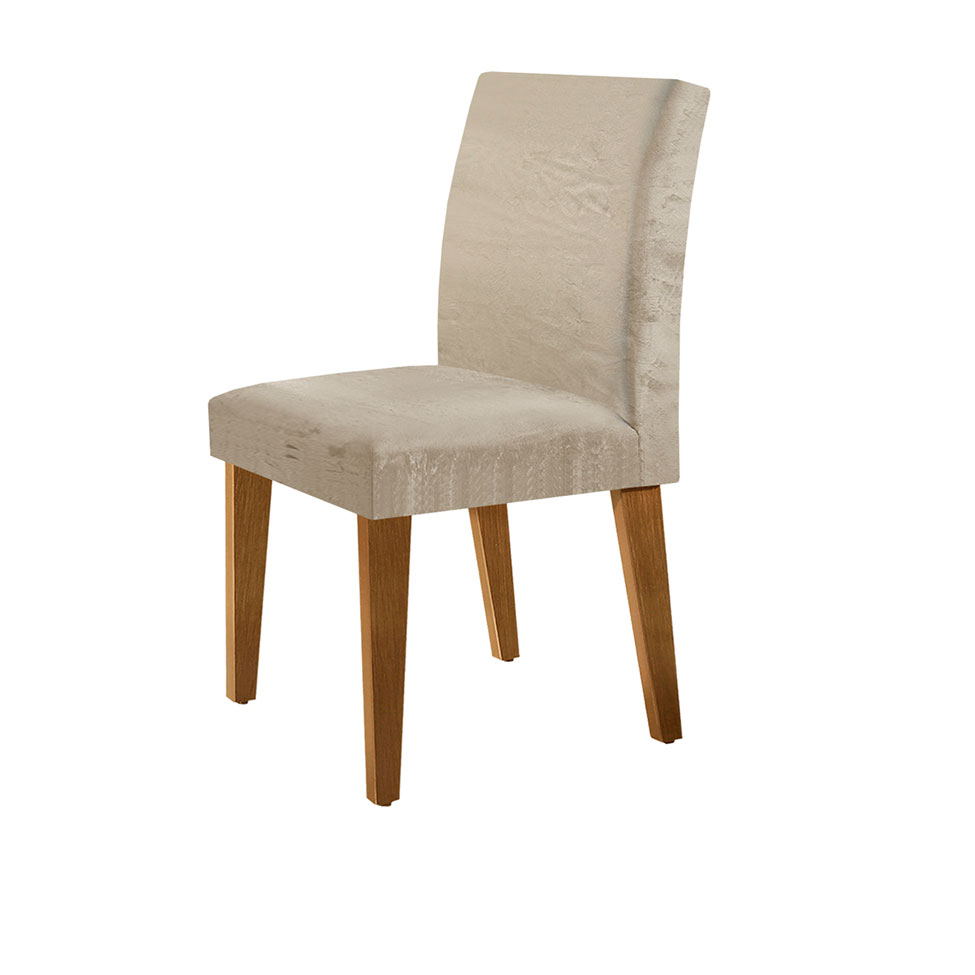 Conjunto com 6 Cadeiras Atenas Suede Amassado Chocolate e Capuccino