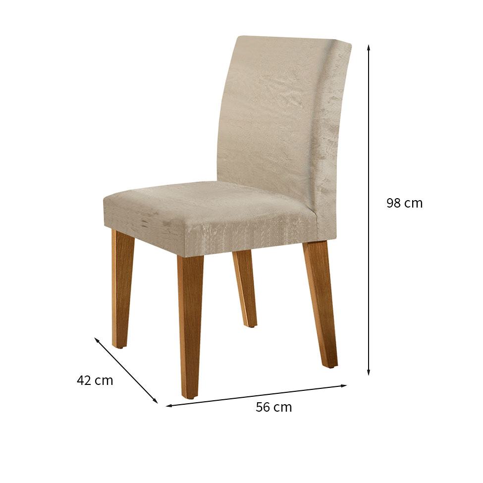 Conjunto com 6 Cadeiras Atenas Suede Amassado Chocolate e Capuccino