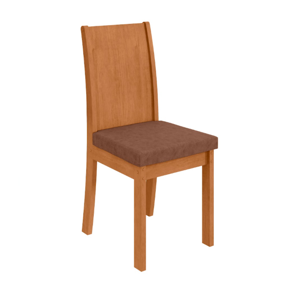 Conjunto com 6 Cadeiras Athenas Revestimento Sintético Avelã e Amêndoa