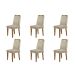 Conjunto com 6 Cadeiras Athenas Suede Amassado Marrom e Imbuia