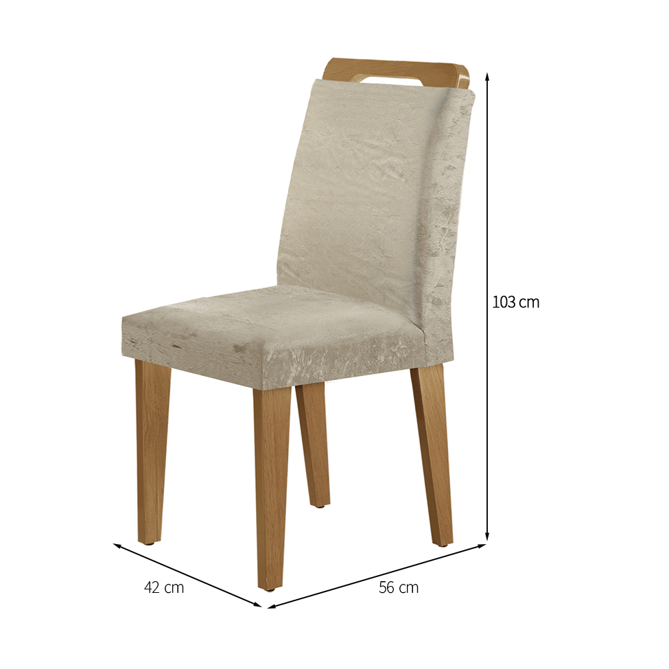 Conjunto com 6 Cadeiras Athenas Suede Amassado Marrom e Imbuia