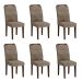 Conjunto com 6 Cadeiras Athenas Suede Animalle Castor e Chocolate
