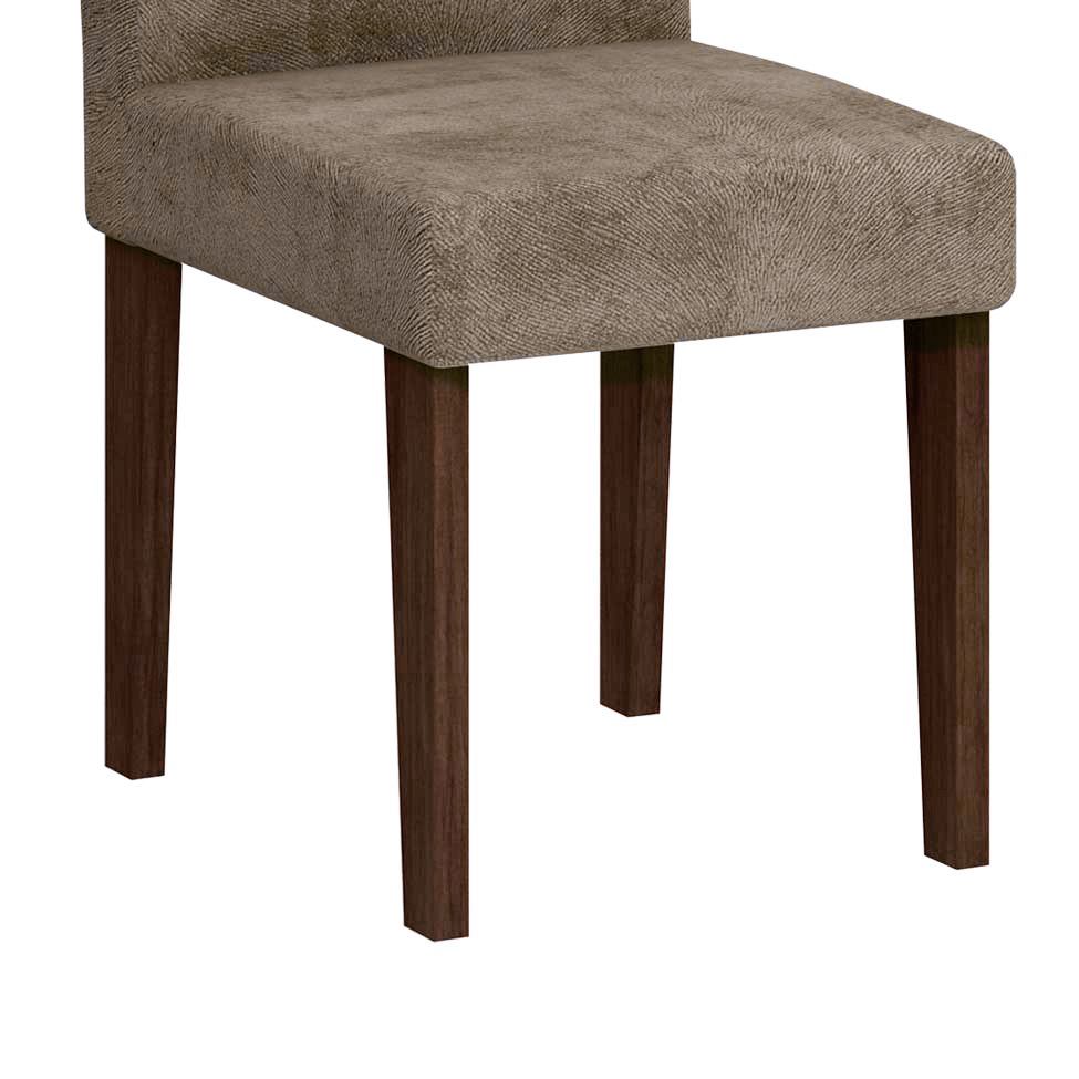 Conjunto com 6 Cadeiras Athenas Suede Animalle Castor e Chocolate