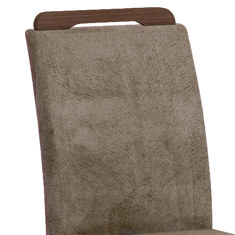 Conjunto com 6 Cadeiras Athenas Suede Animalle Castor e Chocolate