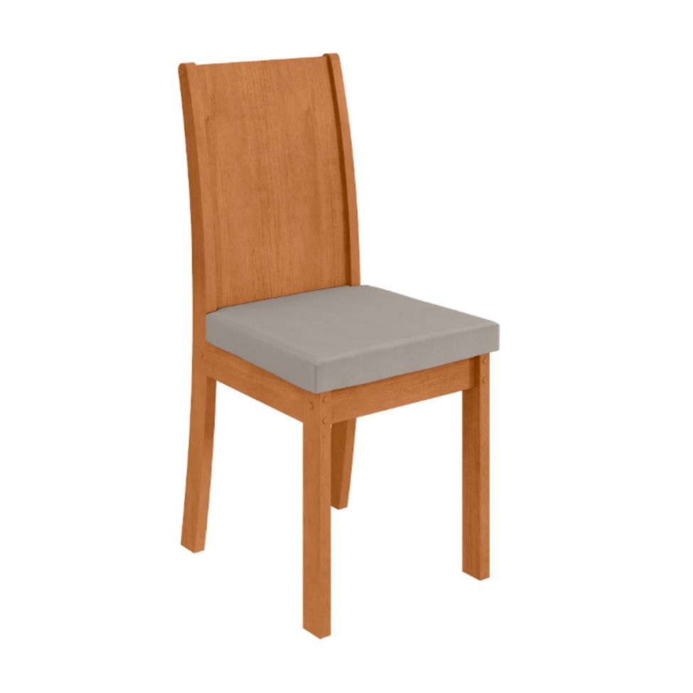 Conjunto com 6 Cadeiras Athenas Veludo Capuccino e Amêndoa