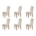 Conjunto com 6 Cadeiras Athenas Veludo Creme e Imbuia