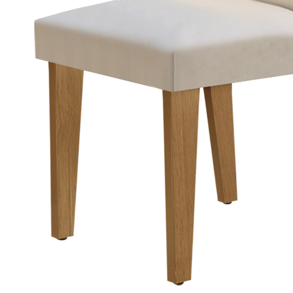 Conjunto com 6 Cadeiras Athenas Veludo Creme e Imbuia