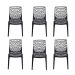 Conjunto com 6 Cadeiras Gruvyer Preta
