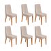 Conjunto com 6 Cadeiras Luar Bouclé Bege e Amêndoa