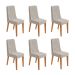 Conjunto com 6 Cadeiras Luar Linho Cinza e Amêndoa
