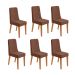 Conjunto com 6 Cadeiras Luar Revestimento Sintético Avelã e Amêndoa