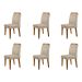 Conjunto com 6 Cadeiras Olivia Suede Amassado Chocolate e Capuccino
