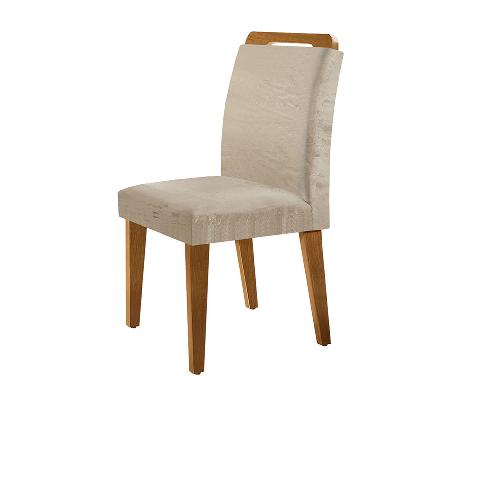 Conjunto com 6 Cadeiras Olivia Suede Amassado Chocolate e Capuccino